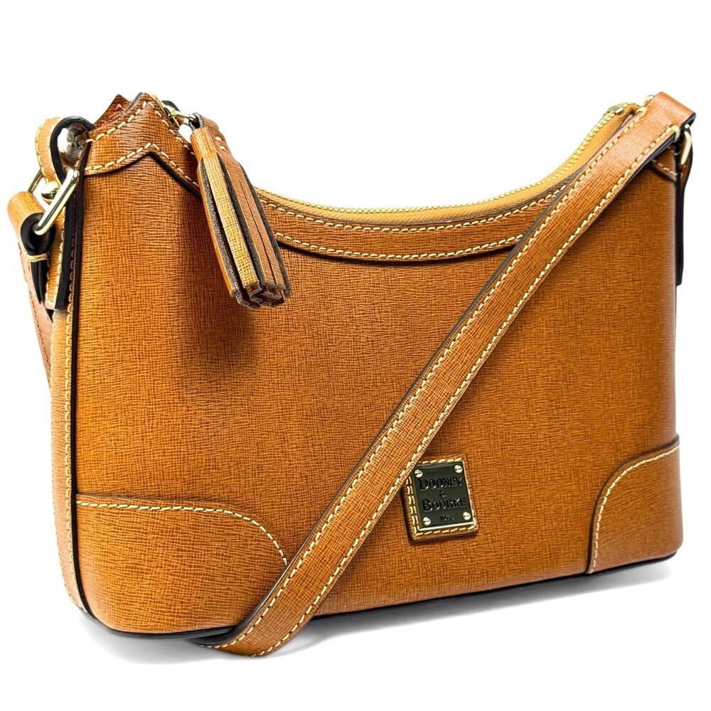 Dooney & Bourke Dixon Small Saffiano Leather Structured Hobo Shoulder Bag - Picture 1 of 13